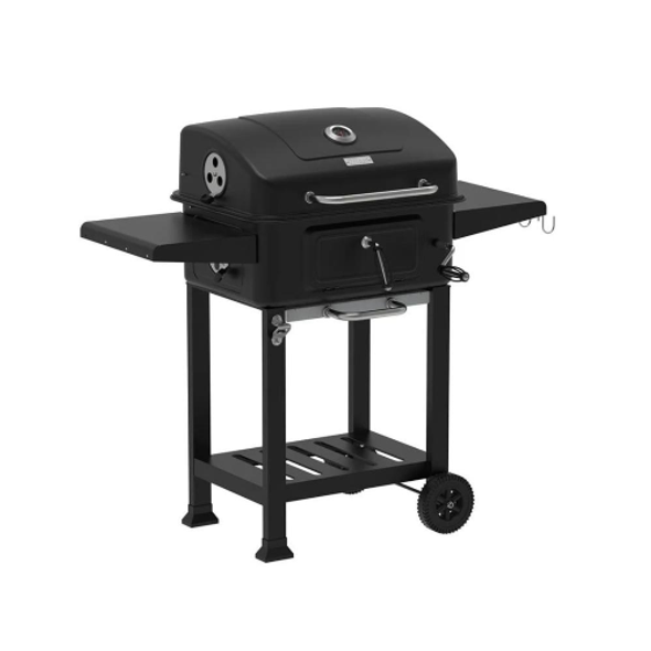 Zilan Outdoor Charcoal Grill with Chrome Steel Grid, Built-in Thermometer & Wheels – 54×42.5 cm Cooking Surface | ZLN3574