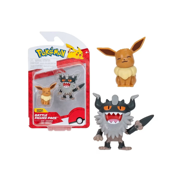 Pokemon Battle Figure Pack - Mauzinger & Evoli Official Detailed Figures 5 cm Each | PKW3577