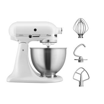 KitchenAid Classic 4.3 L Tilt-Head Stand Mixer Matte White | 5K45SSEFW