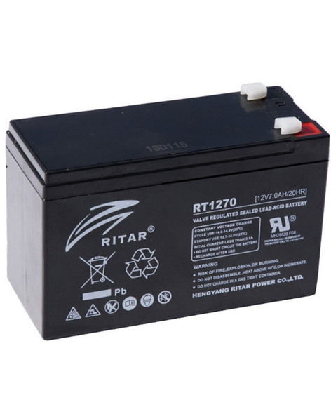 RITAR 12V 7.0Ah Sealed Lead-Acid Battery - Maintenance-Free