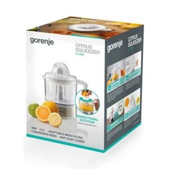 Gorenje Citrus Juicer 30W - 0.8L Capacity - Easy-Clean Design | CJ30E (GRJ-CJ30E)