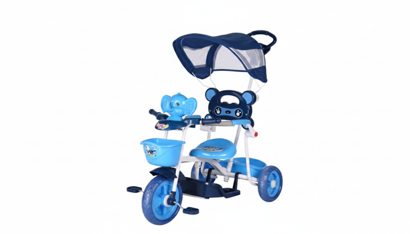 Blue Kids Tricycle with Canopy & Character Handlebar | ALHK-312