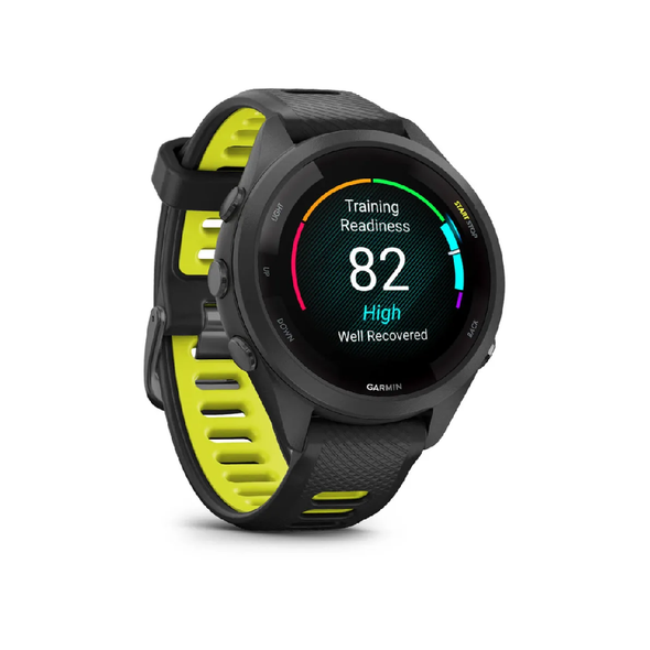Garmin Forerunner 265S Smart Watch - Black Bezel and Case with Black/Amp Yellow Silicone Band | 010-02810-13
