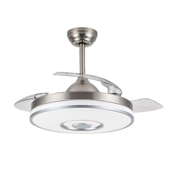 Queen Chef 42" Ceiling Fan Nickel LED Bluetooth 6 Speeds | F42213