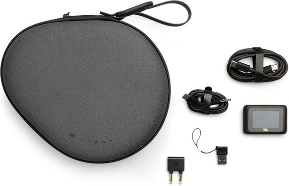 JBL Tour One M3 Smart Tx black wireless noise cancelling headphones with touchscreen audio transmitter and case