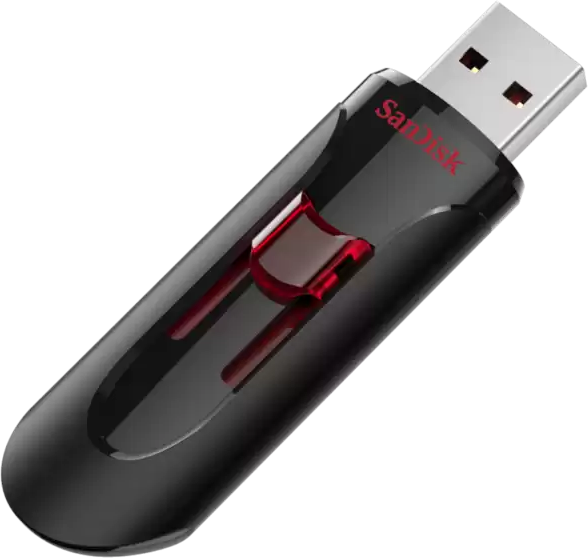 SanDisk Cruzer Glide 3.0 32GB USB flash drive black red slider retractable SDCZ600-032G-G35
