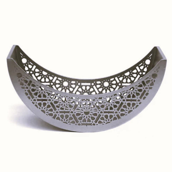 Articles Silver Arabesque Crescent Wooden Bowl 35.5×13×H18 cm | 29025-14-3S