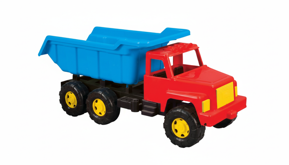 Kids Heavy-Duty Plastic Dump Truck Toy - Red & Blue | 7012