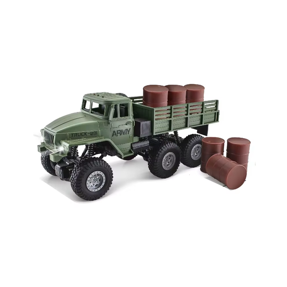 World of Toys RC Military Cargo Truck 6x6 1:16 Off-Road Army Vehicle with Accessories | HT027