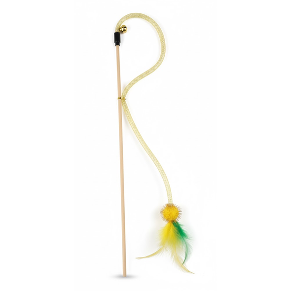 OEM Cat Toy Sticks With Rope - Yellow