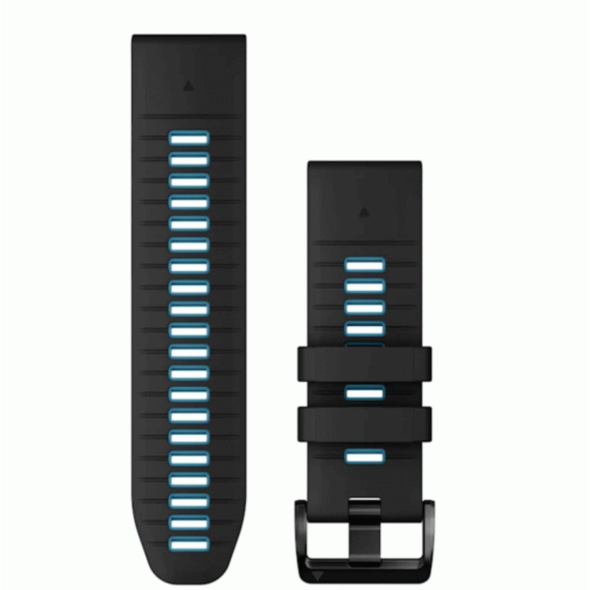 Garmin QuickFit 26 Watch Bands Black / Cirrus Blue Silicone | 010-13281-05