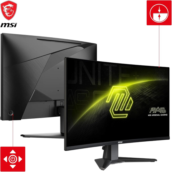 MSI MAG 27CQ6F 27" WQHD Curved Gaming Monitor - Rapid VA 1500R, 180Hz, 0.5ms | MAG 27CQ6F