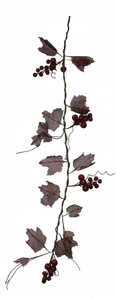 Decorative Red Grape Leaf & Berry Garland | 10059