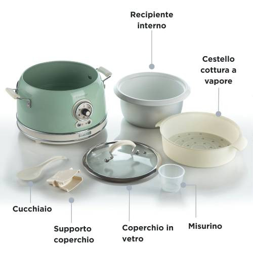 Ariete Vintage Rice Cooker & Slow Cooker - Green | 2904/04