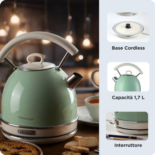 Ariete Vintage Kettle 1.7L 2200W - Green | 2877/14-04