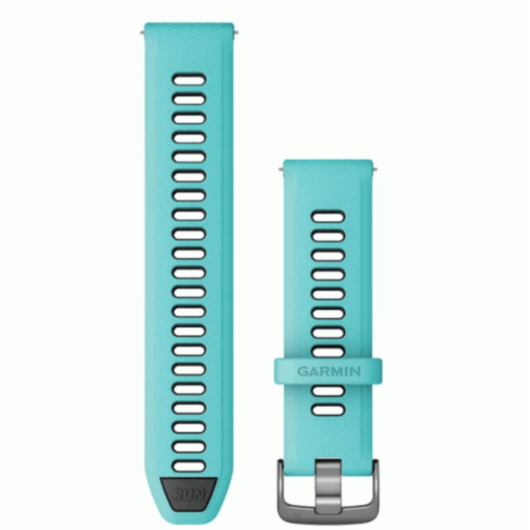 Garmin Quick Release Bands (22 mm) Aqua/Black with Slate Hardware | 010-11251-A2