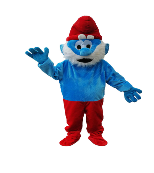 Blue Cartoon Boy Mascot Costume with Red Hat - Full Body Suit | AL1203