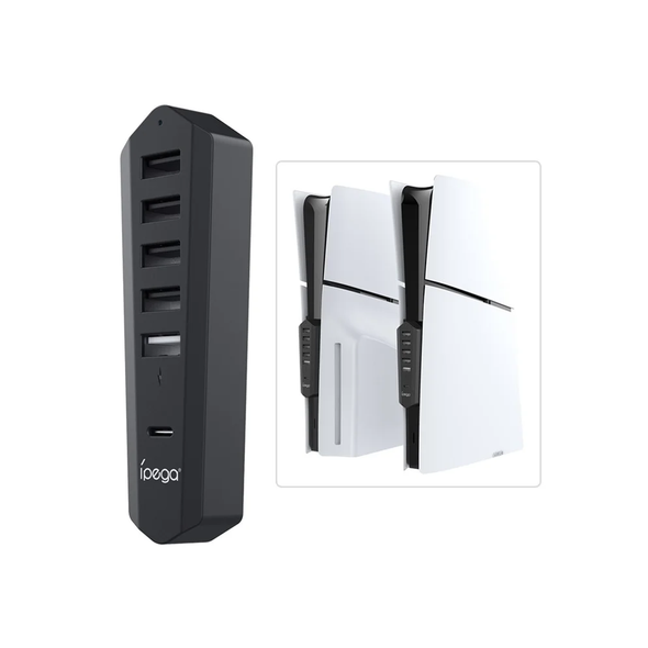 Ipega High Speed 6 Port USB Expansion Hub For PS5 Slim & PS5 Pro