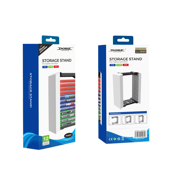 Dobe Game Disc Storage Stand For pS5, PS4, Xbox & Nintendo Games - Black/White