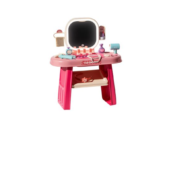 Fun Dresser Kids Vanity Makeup Table Playset with Mirror & Accessories – Pink | 008-960A