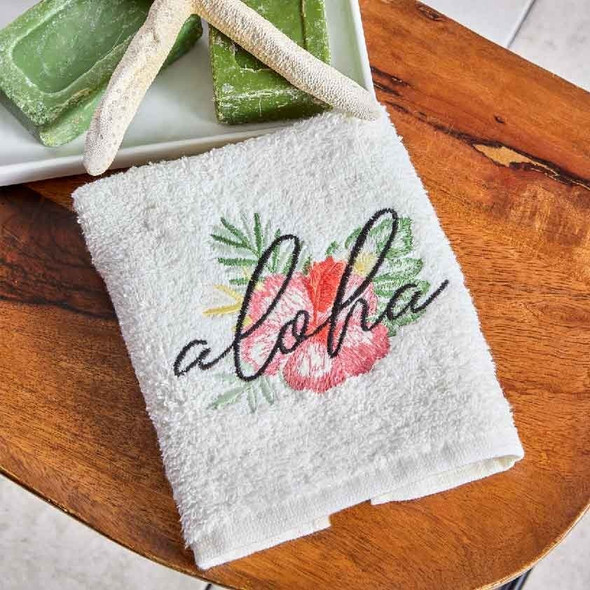 Karaca Aloha Embroidered Towel - 100% Cotton Hand Towel 30 × 50 cm | 200.19.01.0294