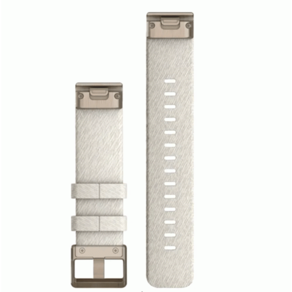 Garmin QuickFit 20 Watch Bands Cream Heathered Nylon, Cream Gold Hardware | 010-13102-07