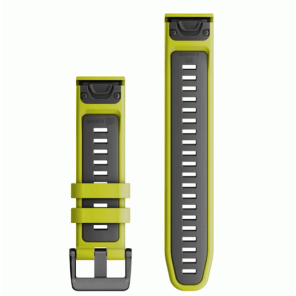 Garmin QuickFit 22 Watch Bands Electric Lime/Graphite Silicone | 010-13280-03