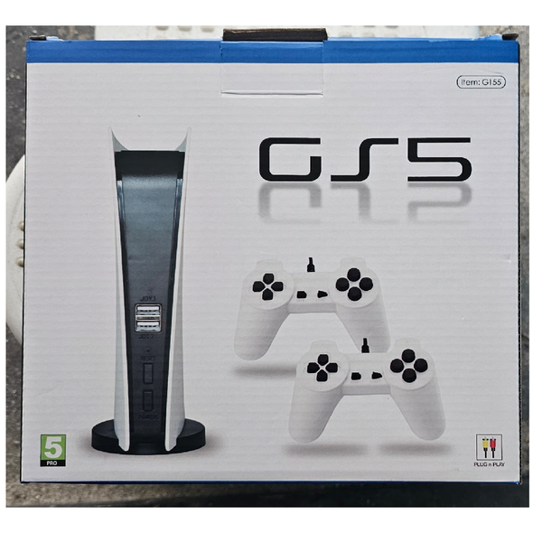 GS5 Plug & Play Game Console with 2 Controllers – White | 561-14
