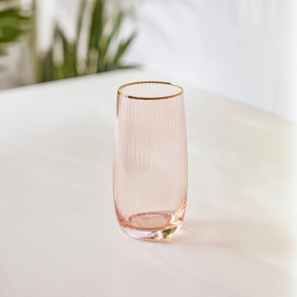 Karaca Gemma Soft Drink Glass - Salmon, 480 ml | 153.03.08.1574