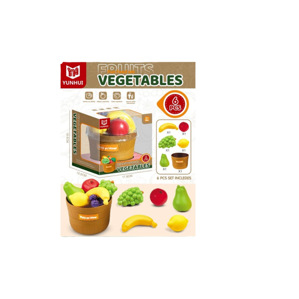 Yunhui Fruits & Vegetables Play Food Set – 6 Pieces | YH8145-4