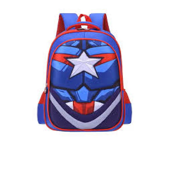 Kids Captain America School Backpack – Blue & Red Shield Design| 327-1