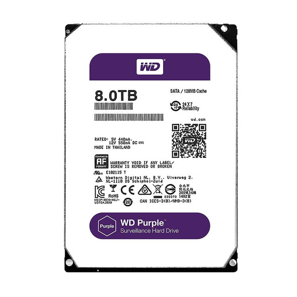 WD Purple 8TB 3.5" SATA Surveillance Internal HDD | WD82PURX