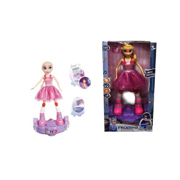 Musical Skating Girl Doll with Lights & Spray Function – Pink | 9729