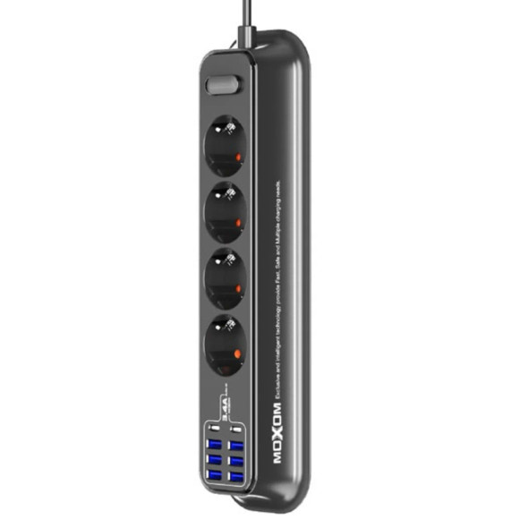 Moxom Safety Power Strip with 4 Sockets & 8 USB Ports (6× USB-A, 2× USB-C) | MX-ST05