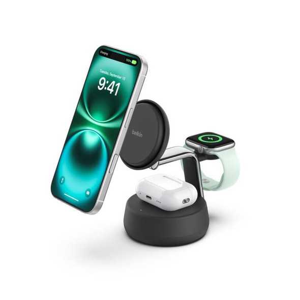 Belkin UltraCharge Pro 3-in-1 Magnetic Charging Dock with Qi2 | WIZ040KQCH