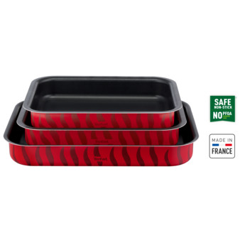 Tefal Tempo Flame Ovenware Set – 3 Oven Dishes + Free Fresh Kitchen Paring Knife 9 cm | J5715582 + K1220604