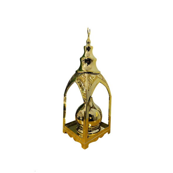 Ramadan Premium Gold Moroccan Style Lantern with Dome Top | 7138-72