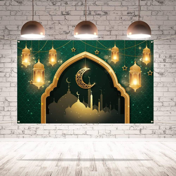 Ramadan Green Mosque Lantern Backdrop Wall Decoration | 7102-26