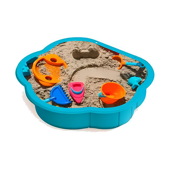 Dolu Kids Sand Pit Play Tray – Durable Plastic Outdoor Sandbox – Blue