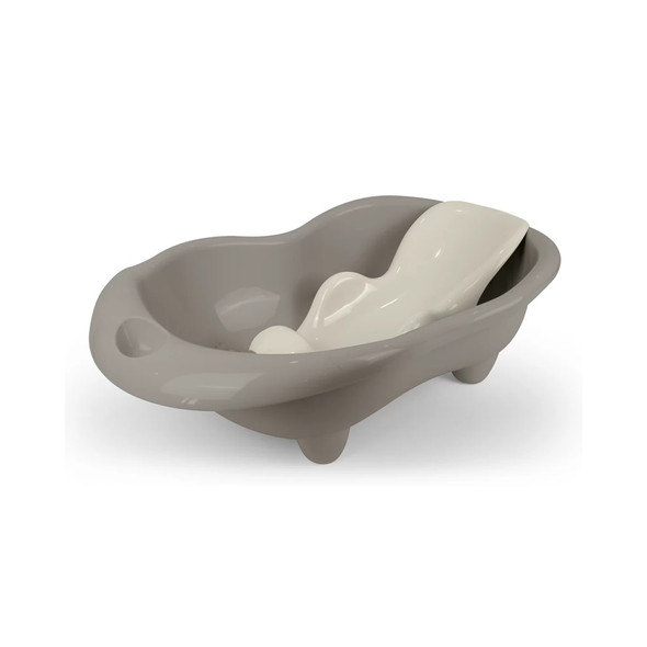 Dolu Hippo Baby Bathtub with Ergonomic Bath Support – Safe & Comfortable Infant Bath Tub – Gray