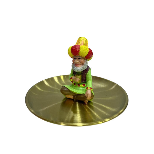 Ramadan Resin Figurine Round Snack Tray – Gold Finish | 2002-68