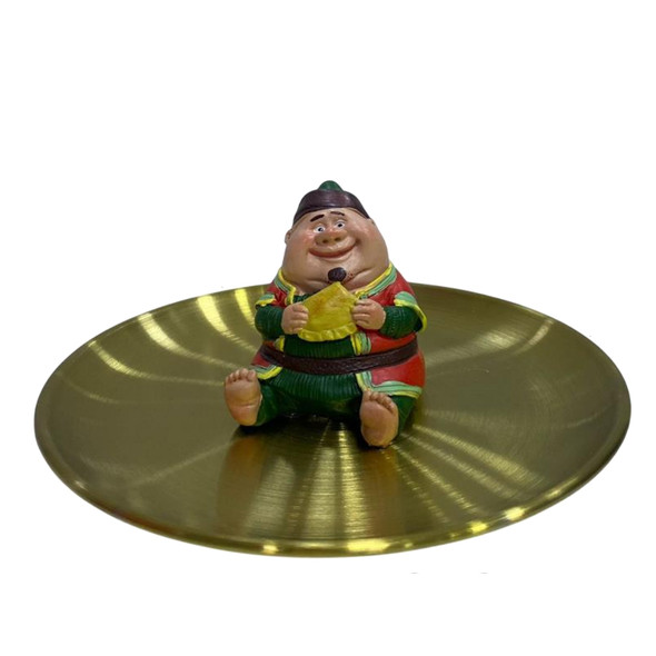 Ramadan Resin Figurine Round Snack Tray – Gold Finish | 2002-67