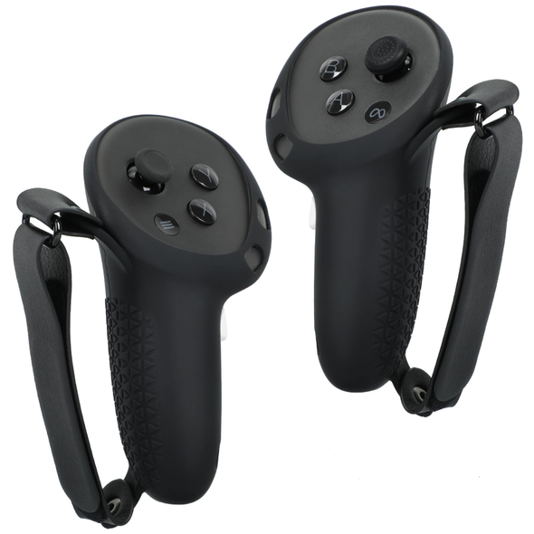 VR Controller Protective Silicone Cover with Analog Grips For Meta Quest 3 & Meta Quest 3s Controllers - Black