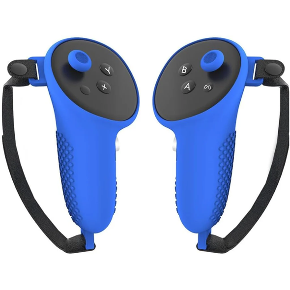 VR Controller Protective Silicone Cover with Analog Grips For Meta Quest 3 & Meta Quest 3s Controllers - Blue