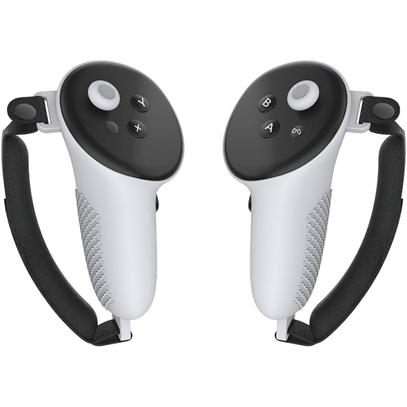 VR Controller Protective Silicone Cover with Analog Grips For Meta Quest 3 & Meta Quest 3s Controllers - White