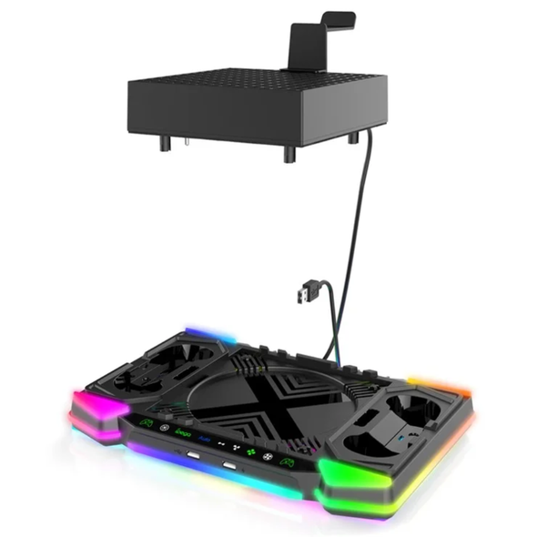 Ipega Xbox Series X Multi-function RGB Stand with Charging Dock, RGB Cooling Fan; Game Storage & Headphone Stand - PG-XBX023S