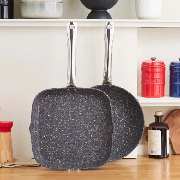 Karaca Biogranit Navy Stone Wok Grill Set | 153.09.01.1645