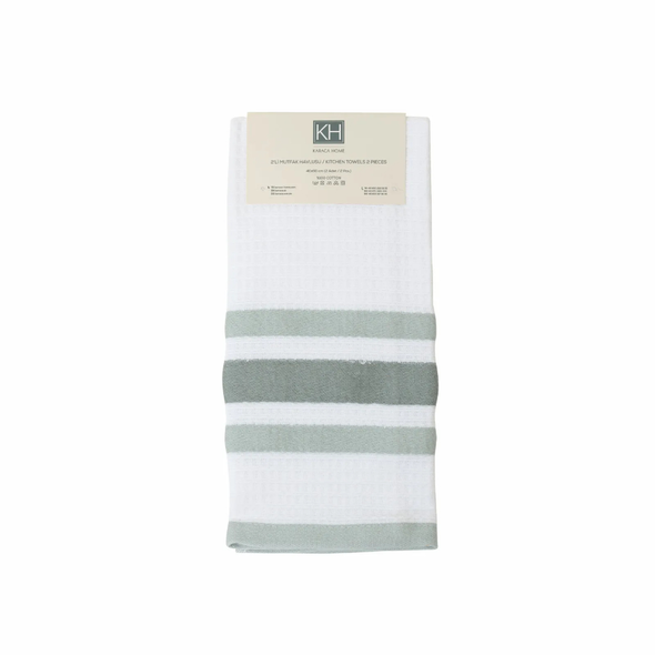 Karaca Home Swiss Green 100% Cotton 2-Pack 60x40cm Kitchen Towel | 200.21.01.0519