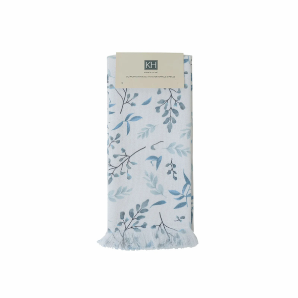 Karaca Home Garden Blue 100% Cotton 2-Pack 60x40cm Kitchen Towel | 200.21.01.0520
