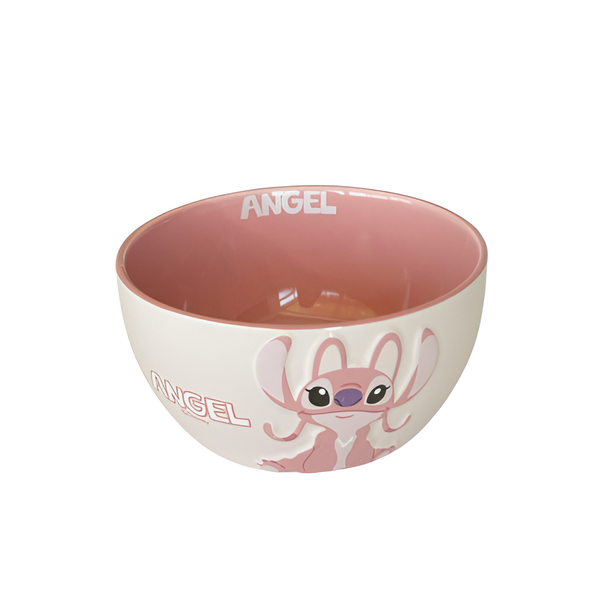 Cartoon Angel Ceramic Bowl with Inner Print Kids Food Bowl – Pink | ALYD23-095A